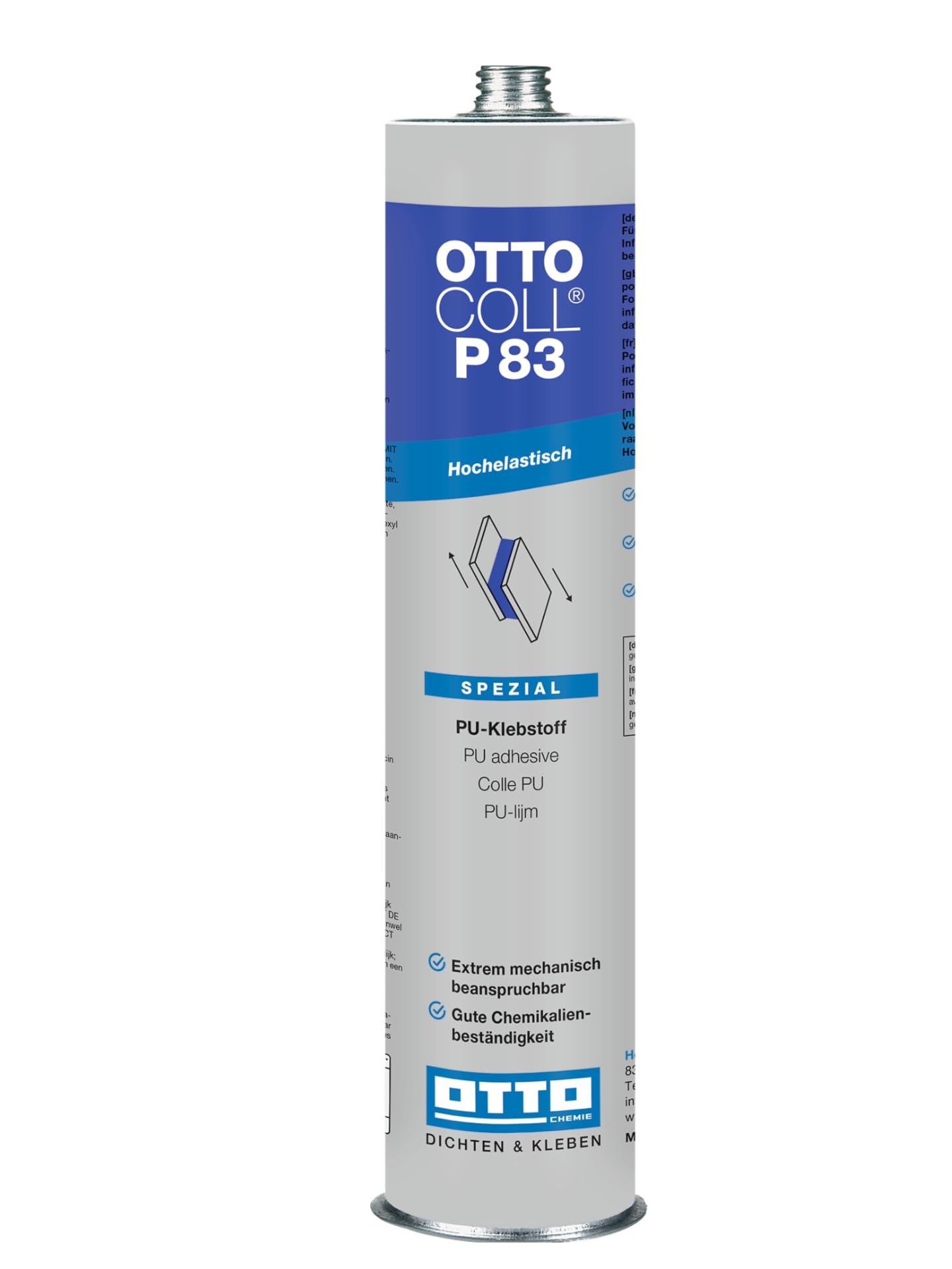 20 x OTTO COLL P 83 PU-Klebstoff 310 ml Weiß – hochelastischer 1K Polyurethan-Kleber für Karosserie-, Waggon-, Containerbau, Metall, Holz, Kunststoff, Apparatebau, Schiffsbau