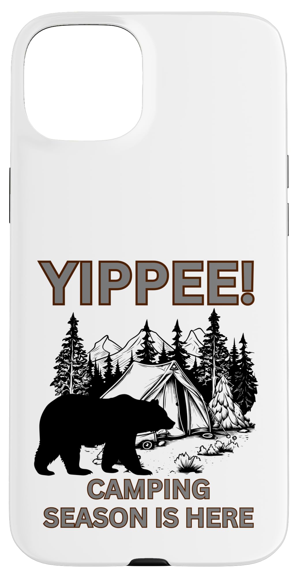 Bear Yippee キャンプシーズン 荒野の楽しみ スマホケース iPhone 15 Plus 用