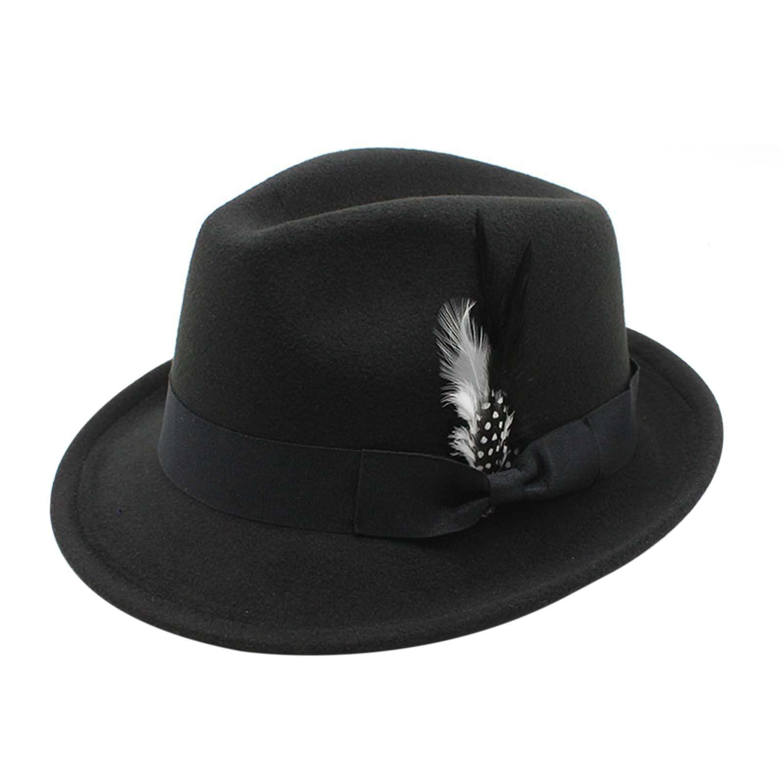 Deluxe Oktoberfest Hat Brown German Alpine Fedora Bavarian Hat With Feather,One Size - Ideal For Fancy Dress Accessory,Oktoberfest,World Book Week Outfit (1, Black, One Size)