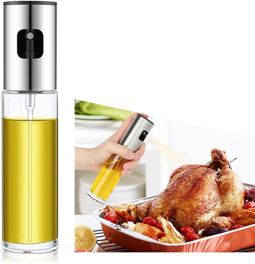 Forfuture-go Oil Sprayer For Cooking, Olive Oil Sprayer, 100Ml Olive Oil Spray Bottle For Air Fryer, Food-Grade Oil Mister Transparent Glass Spray Bottle For Kitchen, Bbq, Salad, Baking, Roasting