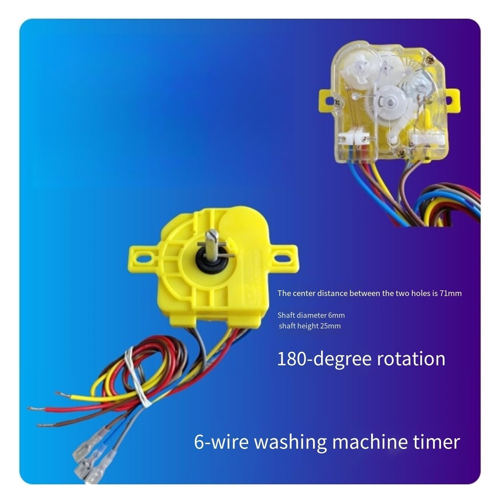 Universeller Waschmaschinen-Timer-Schalter, DXT15SF-G 3-Draht-Mechanische Zeitschaltuhr 220 V 3,5 A Mit 6,5–7,5 Cm Installationsabstand(5pcs 6 Wire)