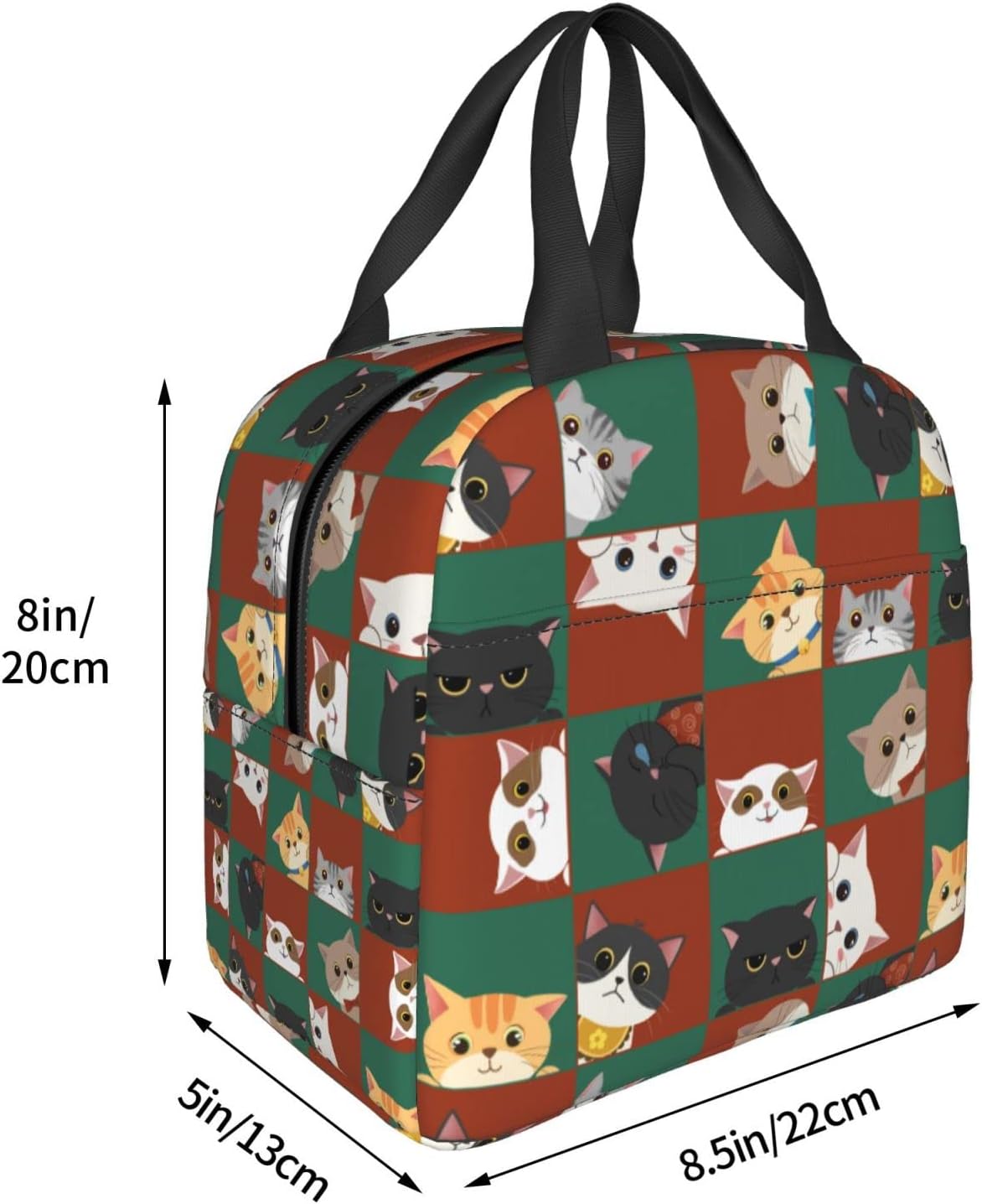Cat Lunch Bag Kids Cute Insulated Cat Lunch Box for Girls Women Men Reusable Lunch Tote for Office Work Picnic Hiking - Image 5