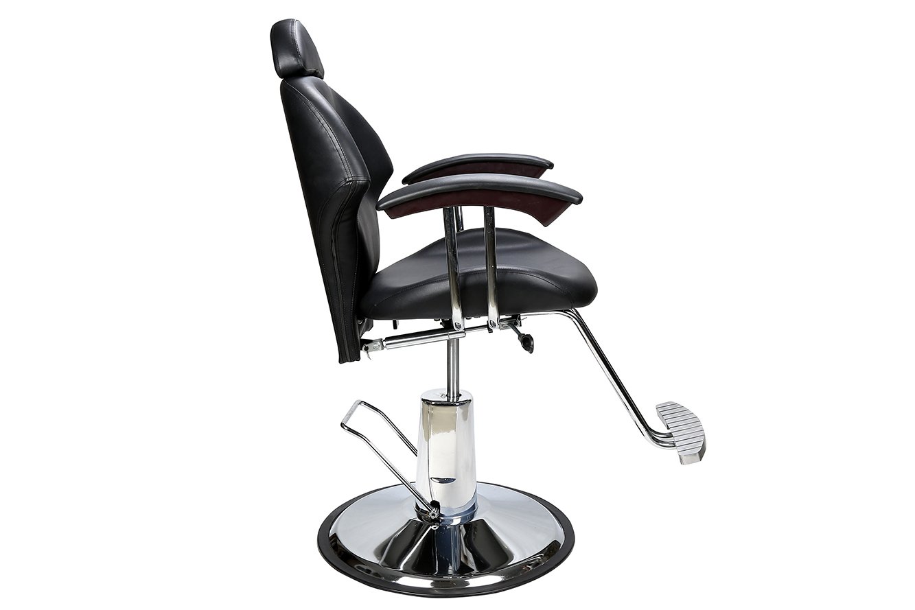 BarberPub Poltrona da barbiere classica Poltrona reclinabile idraulica 360 gradi girevole regolabile per capelli Salone di bellezza 8714BK