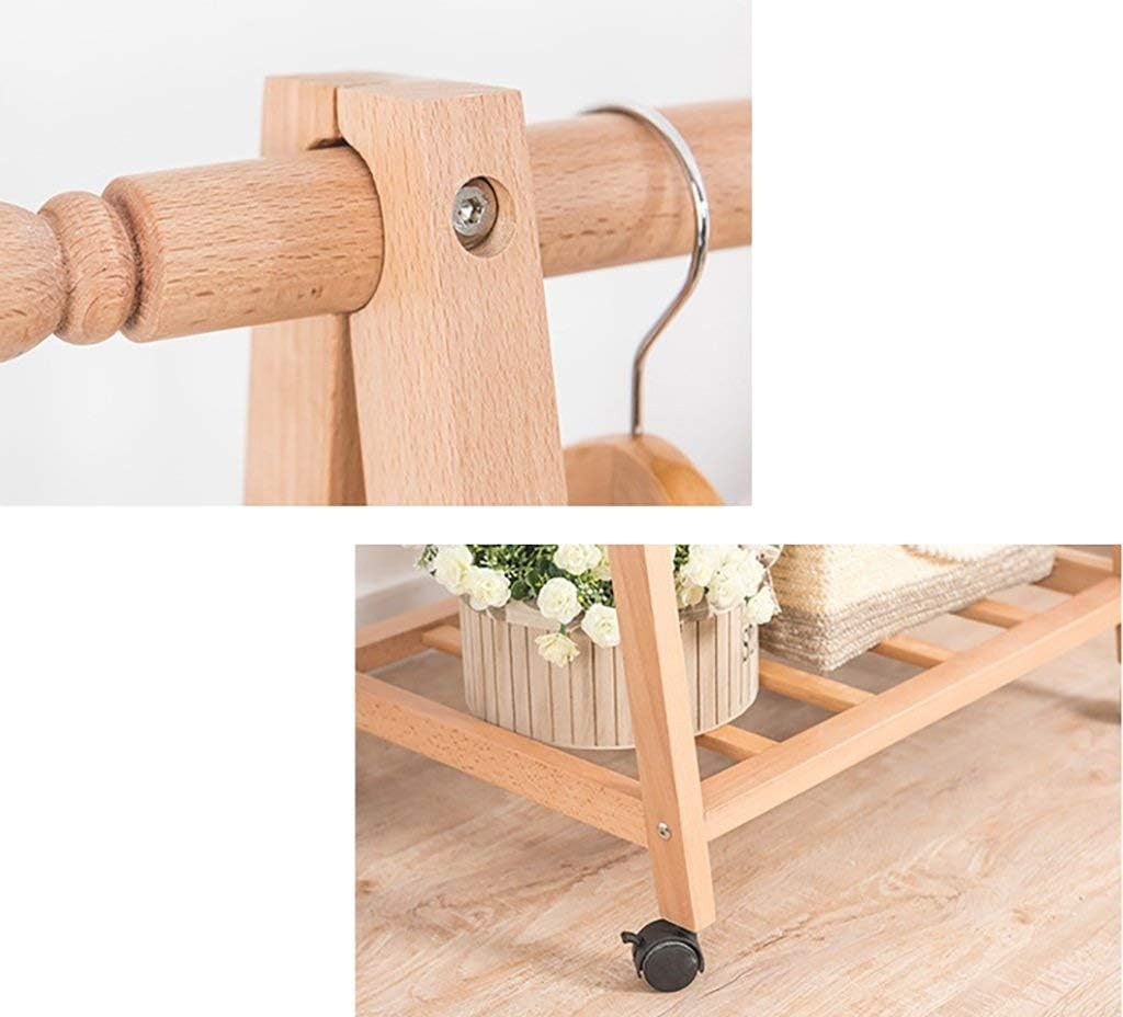 Coat Rack Solid Wood Bedroom floorbeech Hangers Removable Wooden Coat Rack Shoe Rack