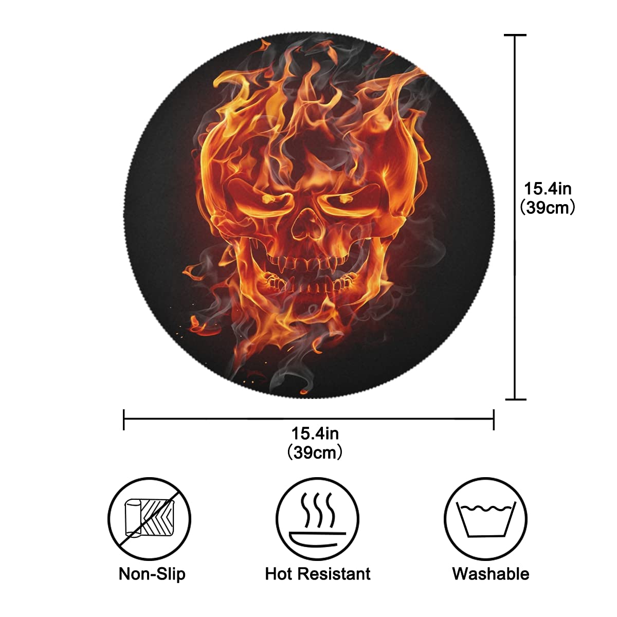 TropicalLife Lot De 6 Sets De Table Ronds Avec Motif Fleur Lotus Et Antidérapants Lavables Pour La Maison, La Cuisine, La Salle à Manger, La Table 39 Cm