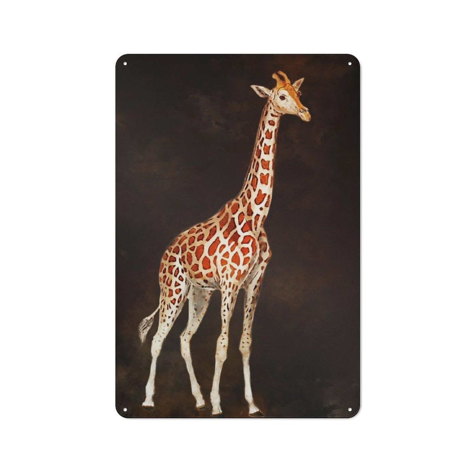 Junmoney Giraffe Vintage Tin Sign 30X20cm For Lounge Or Reading Corner, For Home Interiors, Feature Walls And Decorative Displays