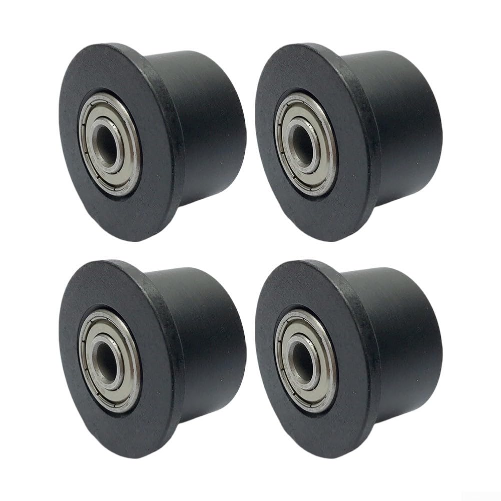 Rowing Machine Bearings 4pcs, Seat Cushion Pulley Roller Limit Wheel Double Bearing for Rowing Machine AB Trainer Fitness Equipment Replacement Parts