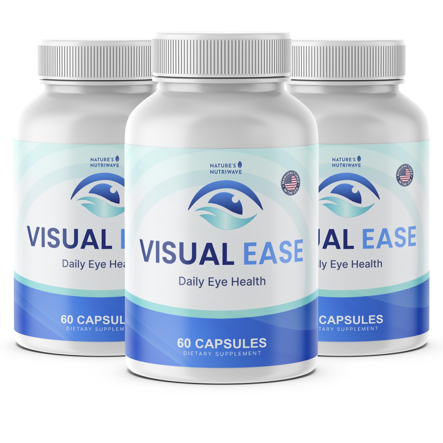 Visual Ease – Lutein, Zeaxanthin & Bilberry – 60 Ct, 3 Month Supply 60 Count (Pack of 3)