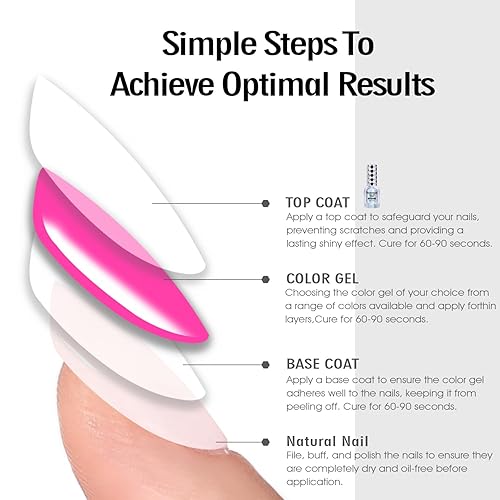 Miniatura 6 de BEAUTPAL Esmalte de uñas en gel rosa intenso de 0.5 onzas líquidas, esmalte de uñas en gel que se absorbe con luz UV LED, arte de uñas, salón de