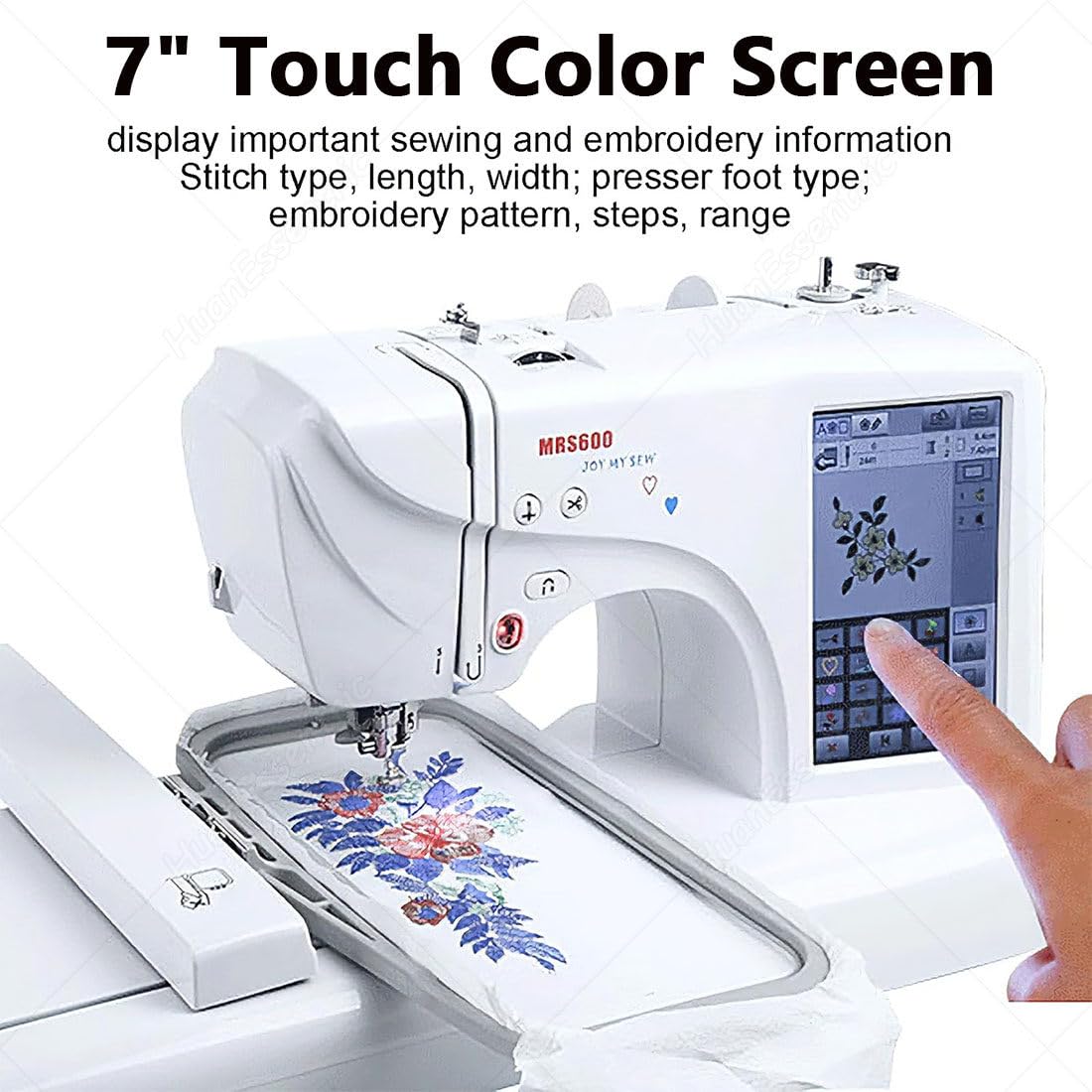 Máquina Coser Y Bordar Computarizada para Hogar,162 Puntadas,Transferencia USB,Cambio 11 Idiomas,Máquina Bordar con Pantalla Digital 7 Pulgadas