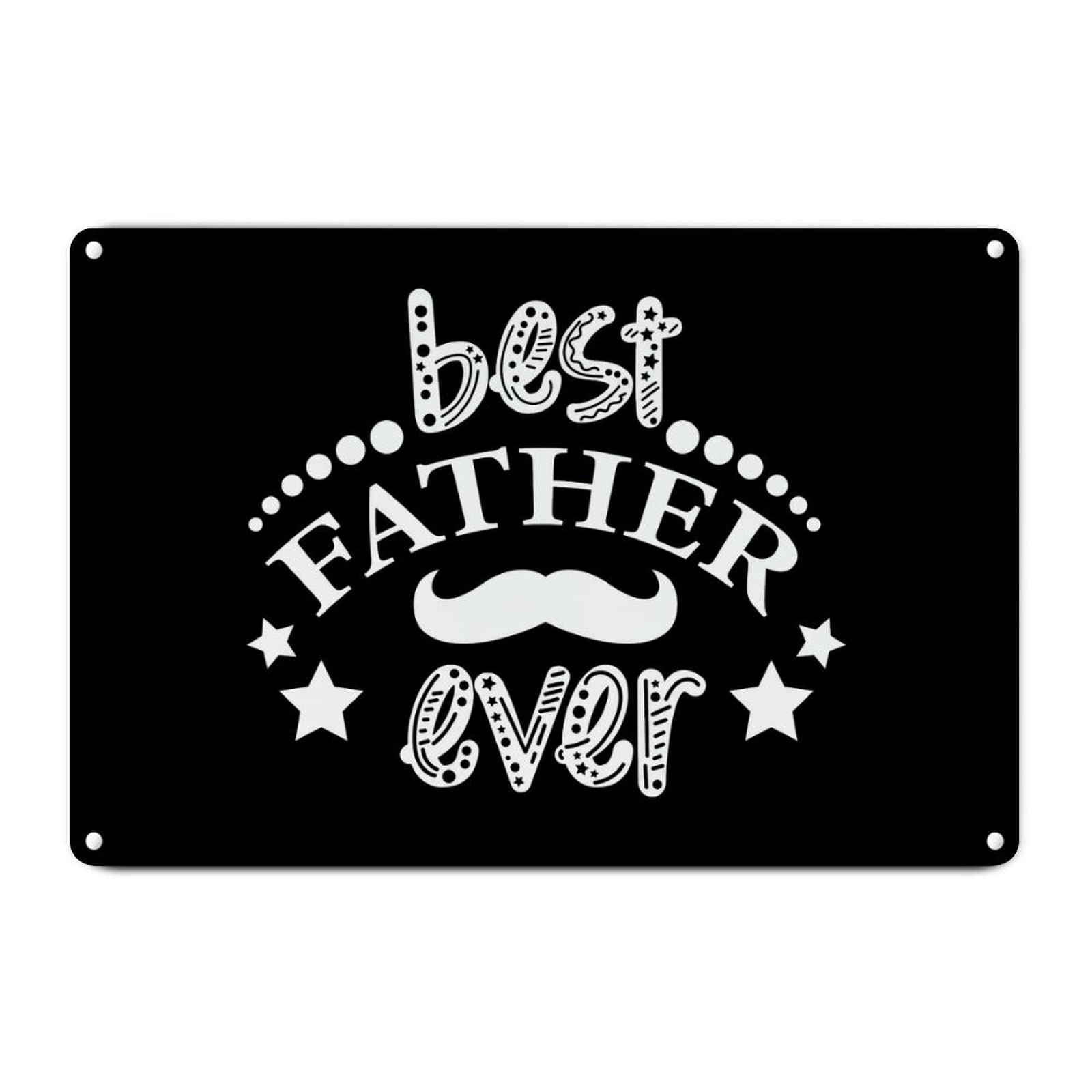 ENEDNATE Vintage Man Cave Aluminum Tin Metal Sign 8x12 Inch Best Father Ever Retro Street Metal Signs for Indoor Outdoor Garden Patio Yard Cafe Pub Home Decor