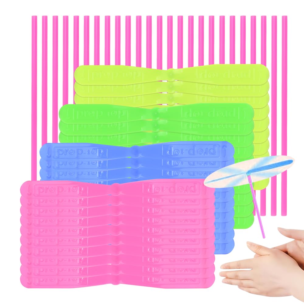 50 Hélices de Juguete con Palitos Libélula de Juguete de Plástico en Color Aleatorio Jujuete de Hélice Volador para Niños para Jugar al Aire Libre Patio del Colegio Jardín Parque