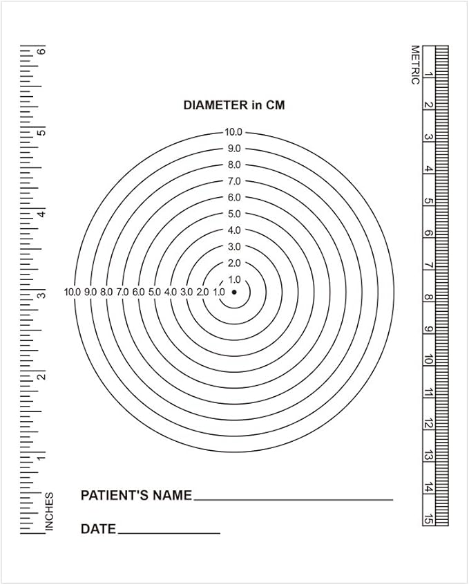 VAXATO (Pack of 100) Wound Measurement Tools Wound Measuring Bullseye