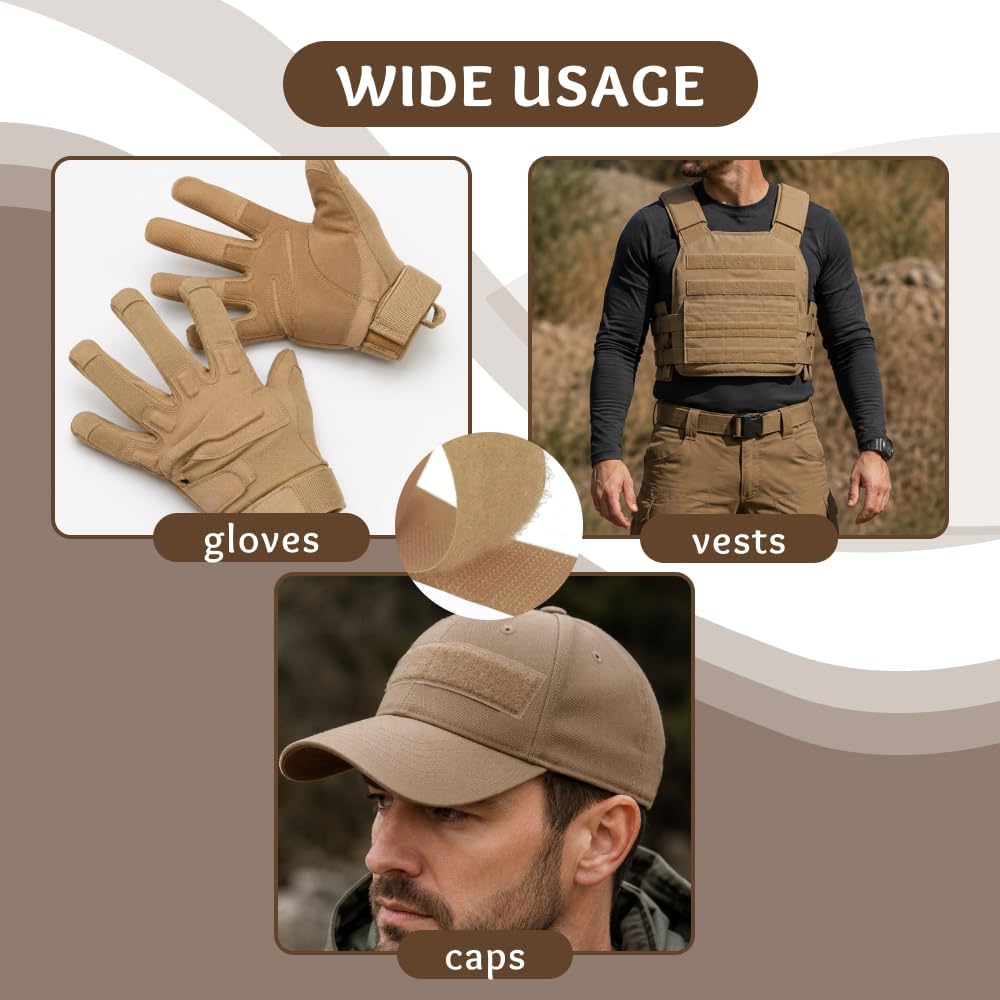 Beige Hook and Loop Tape 2 inch Sew On Non-Adhesive Hook and Loop Tan Tape 1 Yard Length Fastener Nylon Fabric Ideal for Military Gear Uniform Clothes Bags Shoes DIY Crafts
