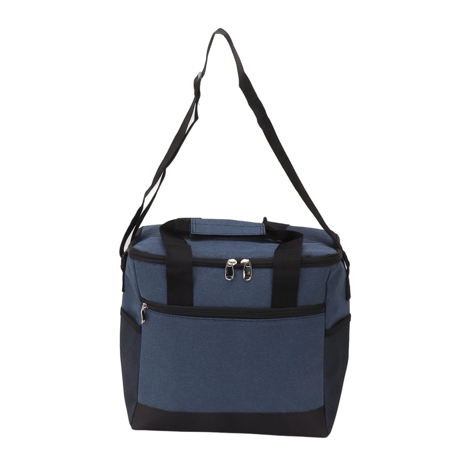 Bolsa Térmica Plegable, Bolsa Térmica Aislante de Tela Oxford de 15 L con Forro de PEVA, Diseño a Prueba de Fugas, Correa Ajustable, Bolsillo Frontal para Picnic, Playa, Camping, Oficina,