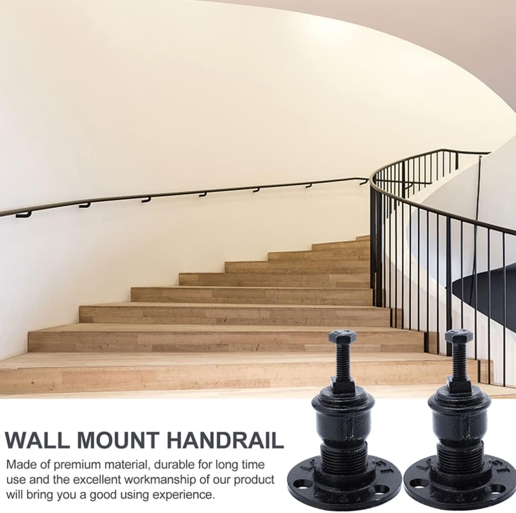 Housoutil 2pcs Heavy Duty Handrail Brackets Railing Support for Stairs Fixed Wall Mounting Brackets for Corridors and Fire