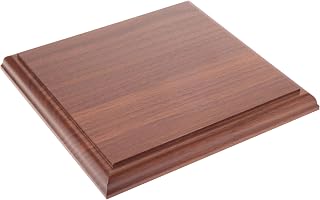 Plymor Solid Walnut Square Wood Display Base with Ogee Edge, 7.875" W x 7.875" D x 0.75" H, Pack of 3