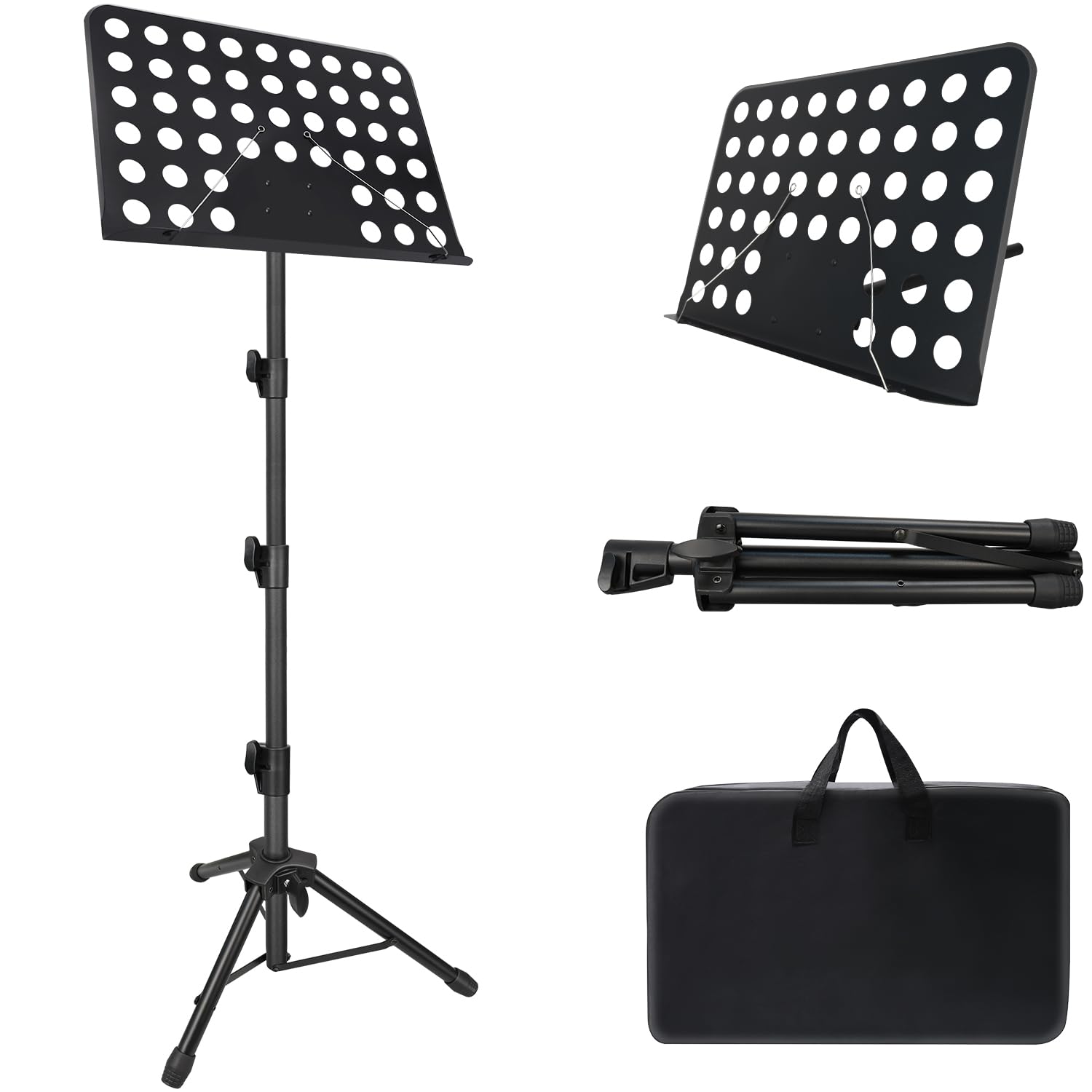 Leggio per spartiti da 177,8 cm, rialzato, regolabile, pieghevole, portatile, con borsa per il trasporto, per chitarra, ukulele, violino (versione superiore, confezione da 1)