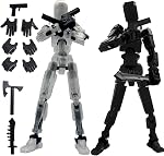 𝐀𝐬𝐬𝐞𝐦𝐛𝐥𝐲 𝐂𝐨𝐦𝐩𝐥𝐞𝐭𝐞𝐝 Titan 13 Action Figure Set, Titan 13 Robot Action Figure 3D Printed Robot 13 Action Figure Articulated, for Collectors Desktop Decorations (Black Transparent)