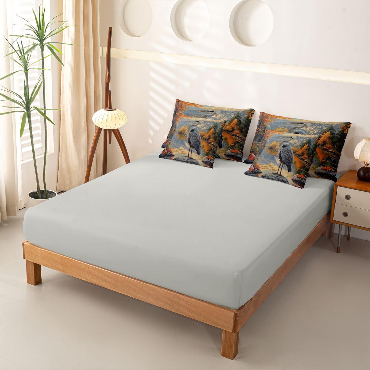 Homewish Großer Blauer Reiher Bettwäsche 155x220 7teilig