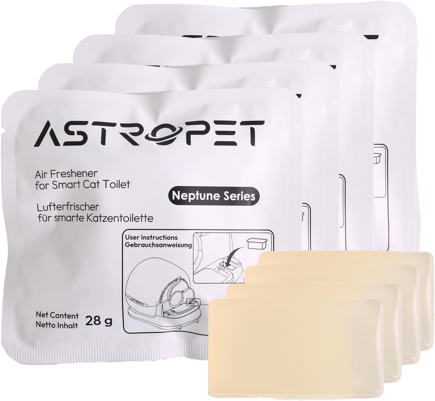 AstroPet Lot de 12 désodorisants pour litière Neptune Series | Désodorisant enzymatique pour litière autonettoyante, non toxique et respectueux de l'environnement