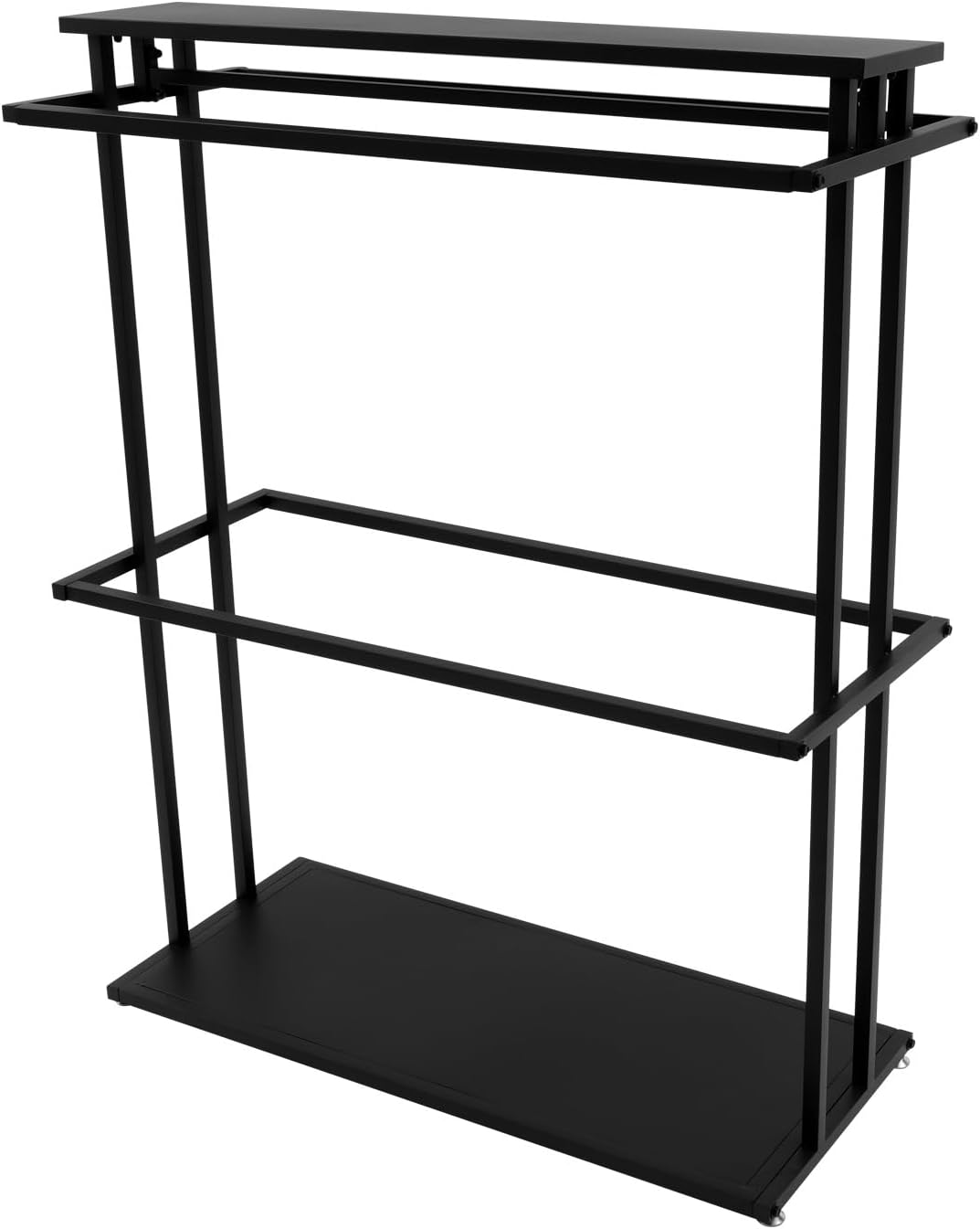 Fabric Sample Display Rack Floor-Standing Fabric Sample Organizer with Each Rod Load Capacity(110lbs) Double-Sided Holder Organizer Rack Display Stand for Clothing Boutiques, Craft Rooms(Black)