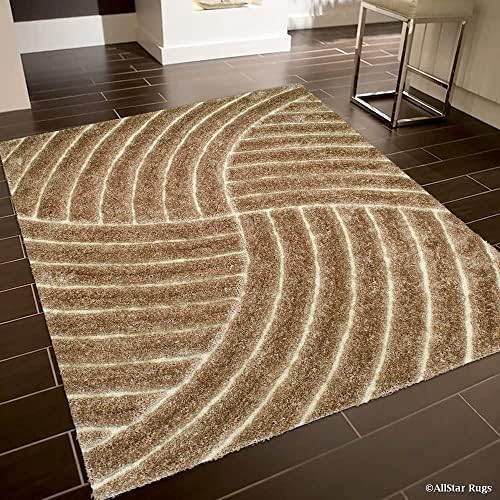 Image of F R Creation Shaggy Carpet Solid Plain Fluffy Fur Rectangular Rugs for Bedroom Living Room Microfiber & Polyster Modern Interior Floor Size 3X6 Feet Beige Cut