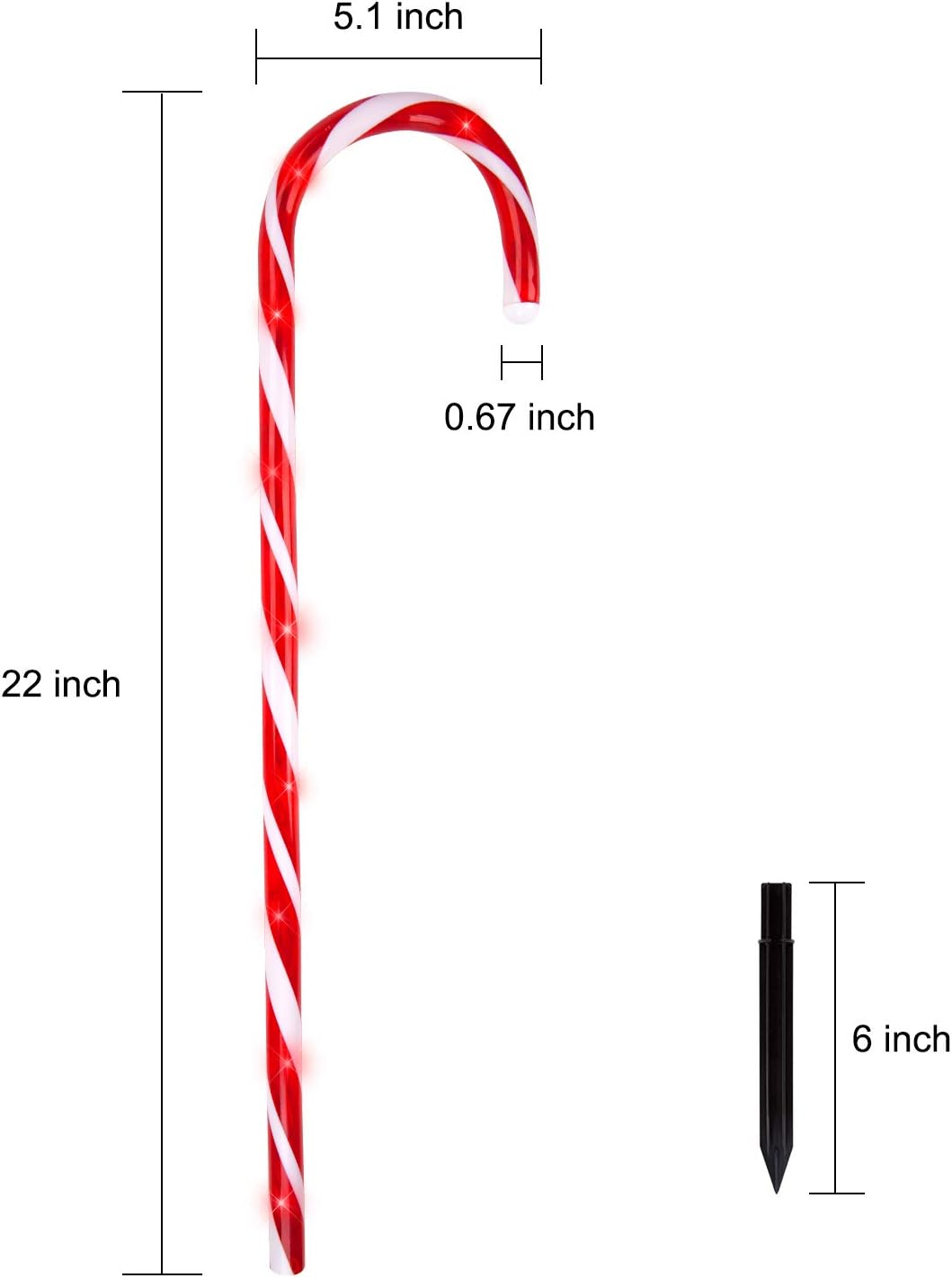 Up To 50% OFF 28 Christmas Candy Cane Pathway Markers Lights, Set of 10 Pack Christmas Outdoor Decorations Yard Candy Cane Lights 🛒 Crazy Deals 28 Christmas Candy Cane Pathway Markers Lights, Set of 10 Pack Christmas Outdoor Decorations Yard Candy Cane Lights