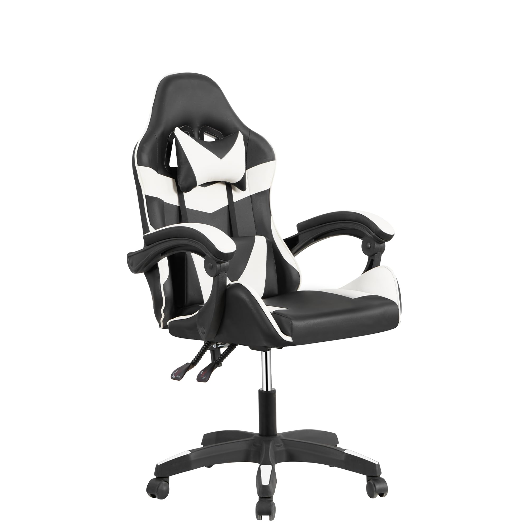Cribel Poltrona Racing Alfa Nera E Bianca in Similpelle Ergonomica Con Schienale Alto, Supporto Testa E Altezza Regolabile, Ideale Per Gaming E Ufficio, 65x62x105/110 Cm