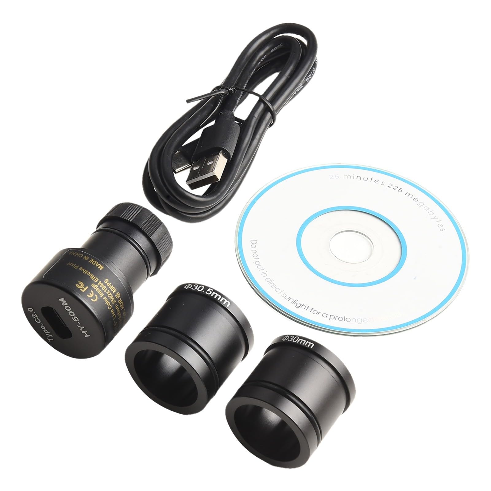 Fotocamera da microscopio USB, oculare digitale da 5 MP, sensore CMOS, adattatore C-Mount, per ispezioni industriali, analisi di laboratorio