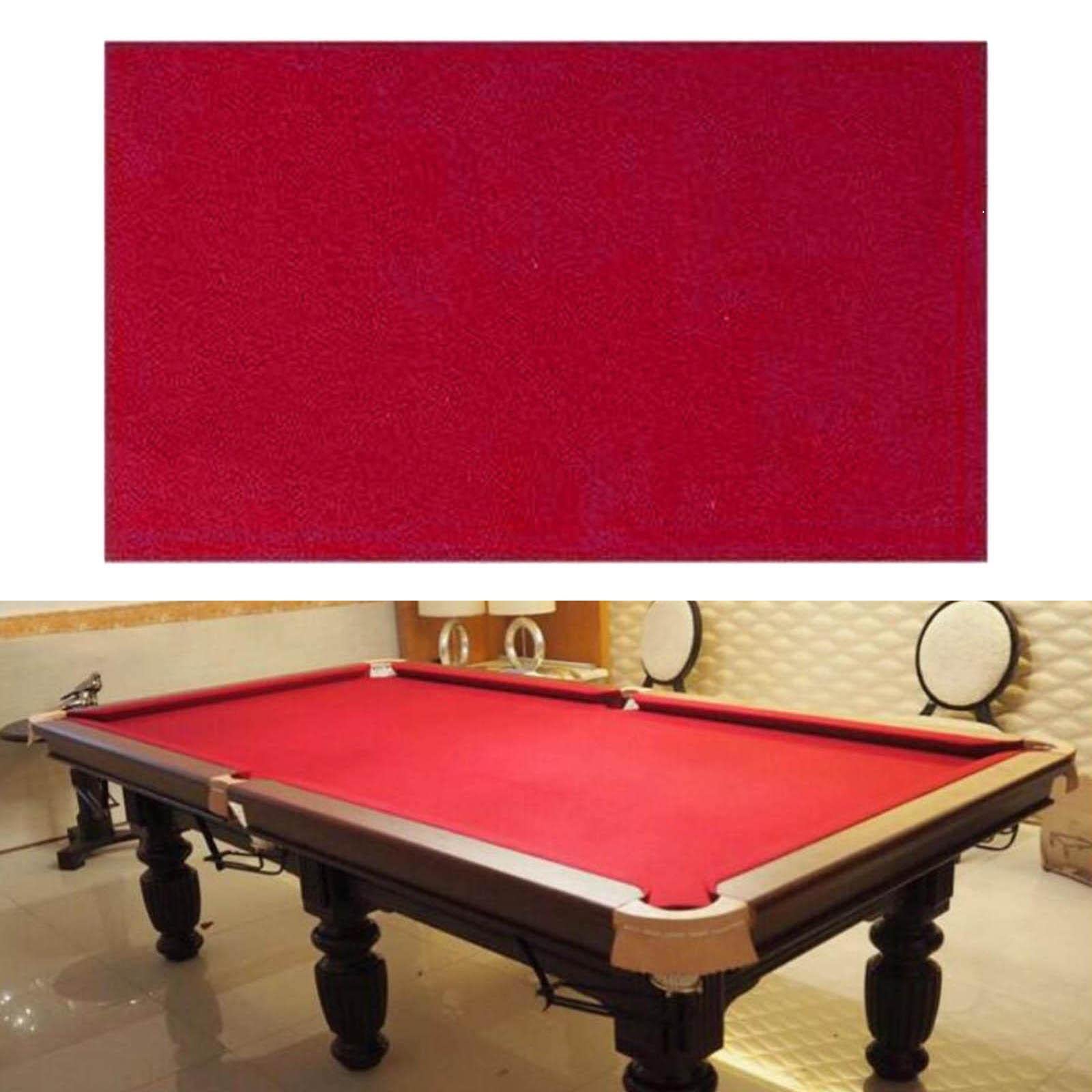 Accessoire de Tissu de Billard peigné 7ft 8ft 9ft Tapis de Nappe Durable Tissu de Couverture en Feutre Hôtel Snooker Table de Billard Clubs, Rouge, 2.4x1.45M