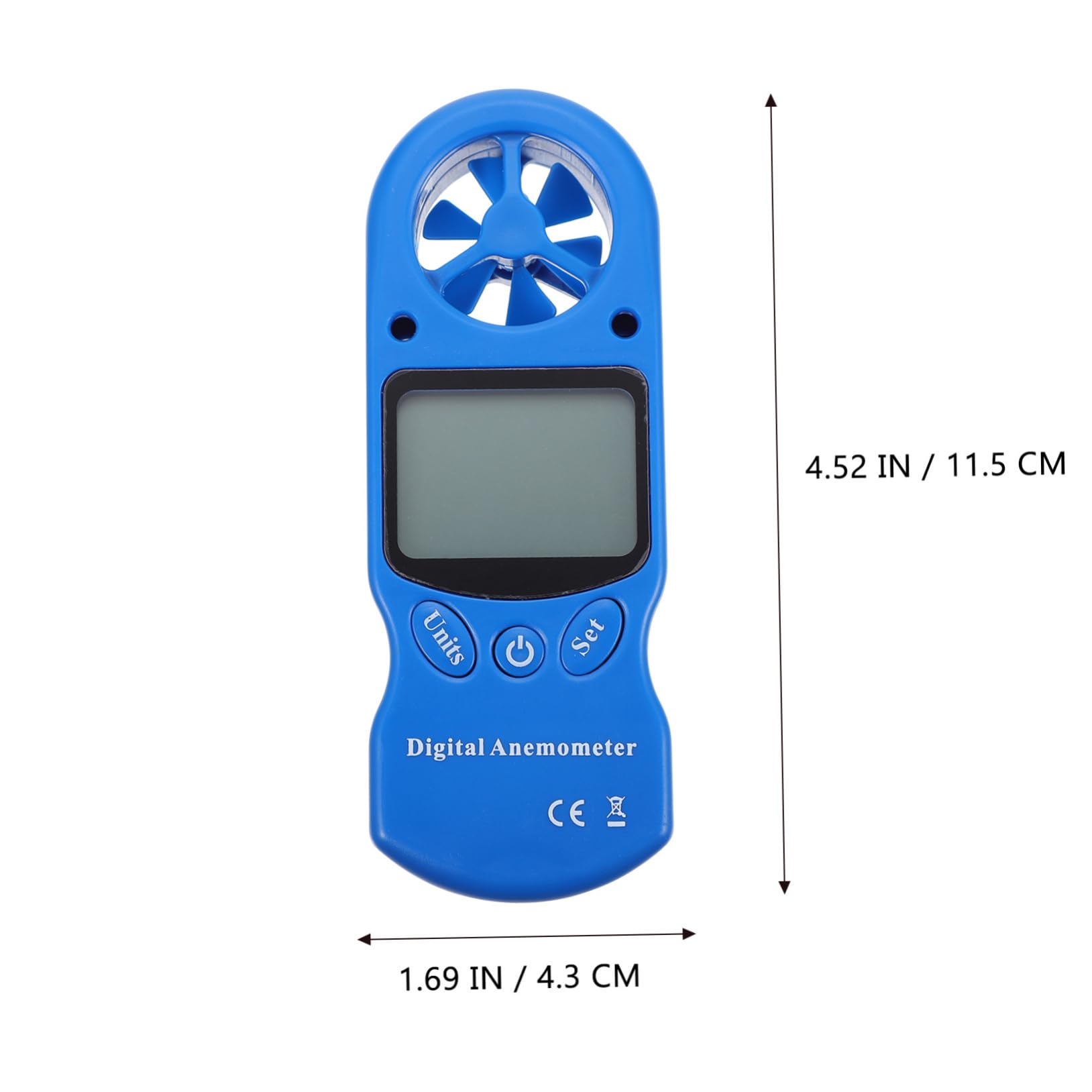 Termoigrometro Digitale Portatile Mini in Plastica con Misurazione Velocità Vento e Umidità, Include Borsa per Monitoraggio Ambientale e Ventilatore