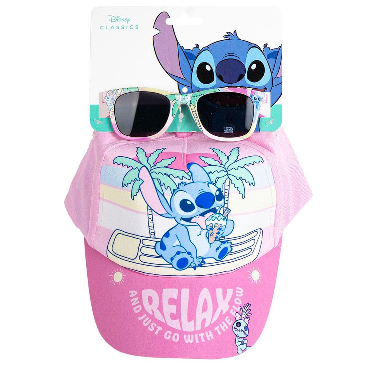 Cerdá Life's Little Moments Unisex Kids Rosé Kid's Set De Sol Para Niños Y Niñas – Gafas Y Gorra Stitch Glasses & Cap, One Size