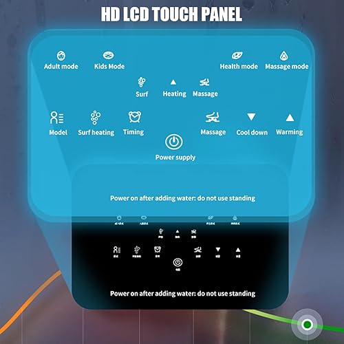 Miniatura 5 de Masajeador de baño de pies con calor, burbujas, vibración y luz roja, 8 rodillos de masaje para aliviar el estrés con puntos de masaje de acupresión