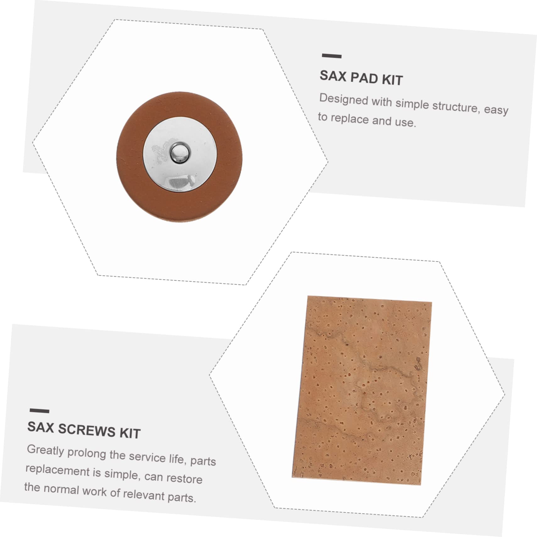 Toyvian Kit la Riparazione Sassofono Contralto Viti e Ricambi in Plastica, Metallo e Materiale Pelle, Facile da Sostituire per Strumenti a Fiato, per Musicisti e Officine