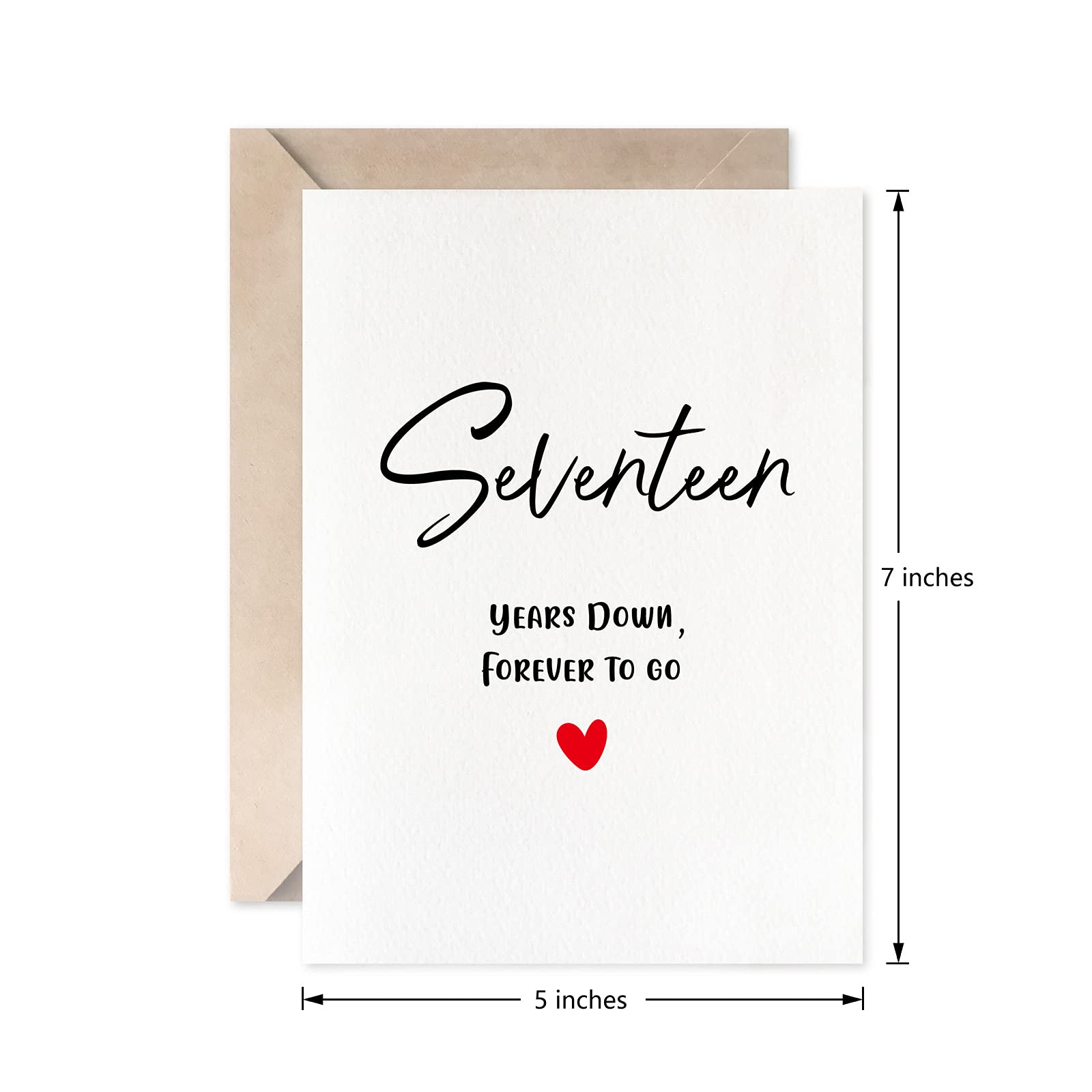 Glückwunschkarte Zum 17. Hochzeitstag – „Seventeen Years Down Forever To Go“, Romantisch Für Ehepaare