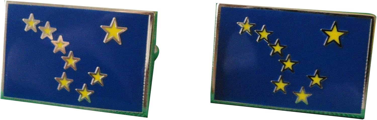 Alaskan Flag Cufflinks, Lapel Pins, Tie Bars, Earrings, Jewelry and Accessories