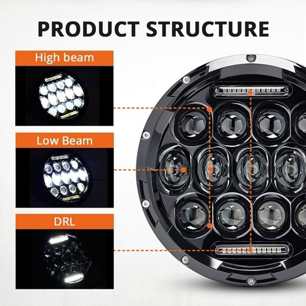 Pro 5 3/4 Zoll Scheinwerfer Bates Style Typ 5 LED Schwarz Untere Befestigung