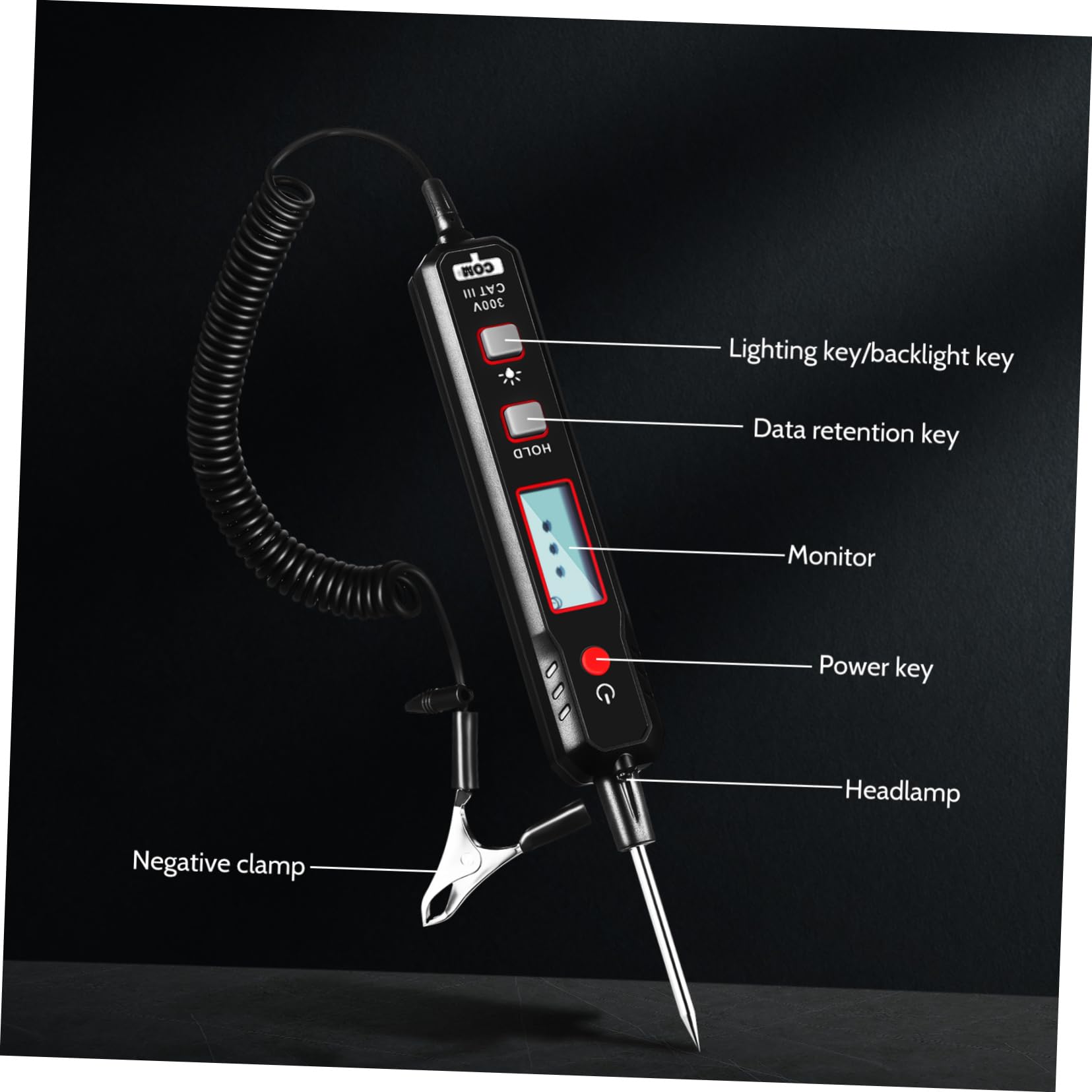 Tofficu Comprobador De Circuitos De Coche Con Pantalla Digital Probador De Voltaje Para Automóviles Comprobador De Cables Con Luz De Prueba Automotriz