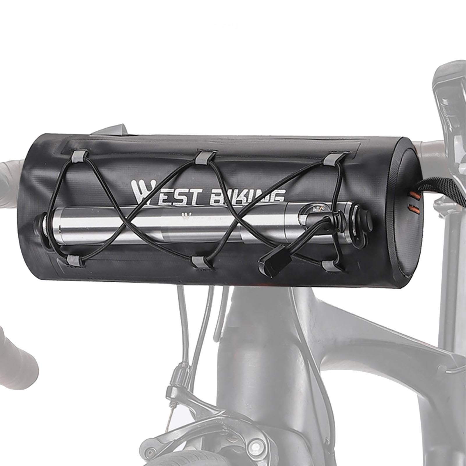 Fahrrad-Lenkertasche  wasserdichte Fahrradtasche mit Rollen fr  Mountainbike 2L mit Schultergurt | zylindrische Aufbewahrungstasche fr  Fahrrder fr ...
