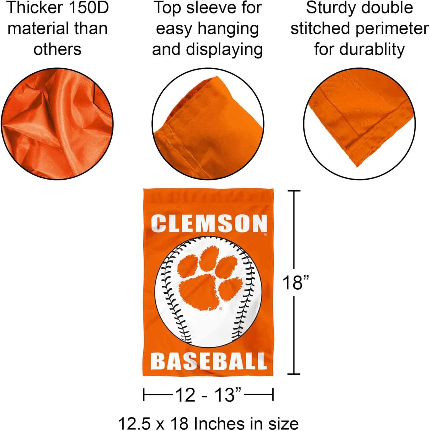 Clemson Tigers Baseball Garden Flag and Yard Banner - Image 3