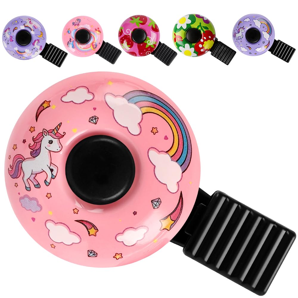 Fahrradklingel Kinder - Mini laut Klingel Fahrrad,Einhorn Dino (A Pink/Einhorn)