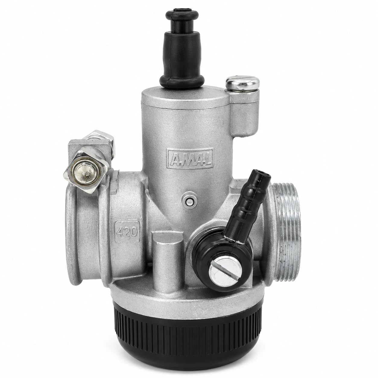 Carburador AMAL 420 Original | Difusor 20 mm | Toma de Admisión 23 mm | Cebador Manual | Para Ciclomotores y Motos Clásicas 2T 50cc
