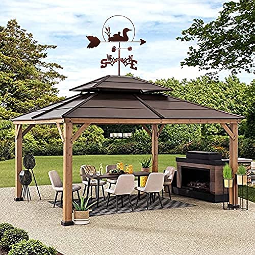 Weathervane Duck Family Wind Direction Indicator Weather Vane Stainless Steel Weathercock With Anti-Rust Coating Garden Stake Art Decor For Outdoor Animal #TOP6