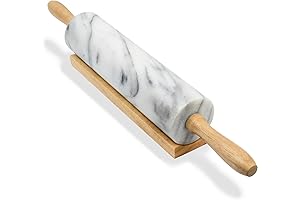 Greenco Hand Crafted Rolling Pin Marble for Nonstick Dough