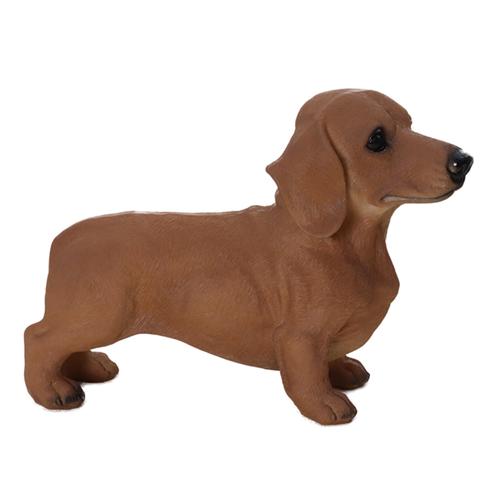 MFAOSHI Cute Dachshund Sculpture, Simulation Puppy Lawn Statue Resin Model,Modern Small Dog Figurine Garden Home Crafts Desk Decor