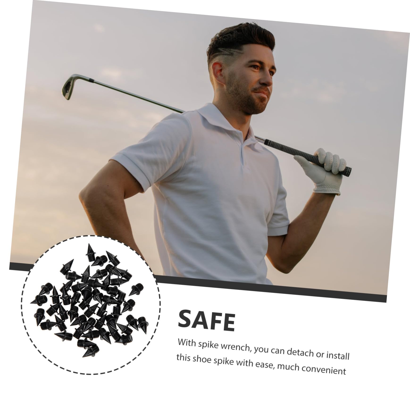 ibasenice Set Da Golf Scarpe Scarpe a Spike Borchie Picchi Di Pista Spichi Di Scarpe Del Golf Presa Punte Delle Scarpe Punte Da Golf Tacchetti Per Scarpe Acciaio Carbonio Nero