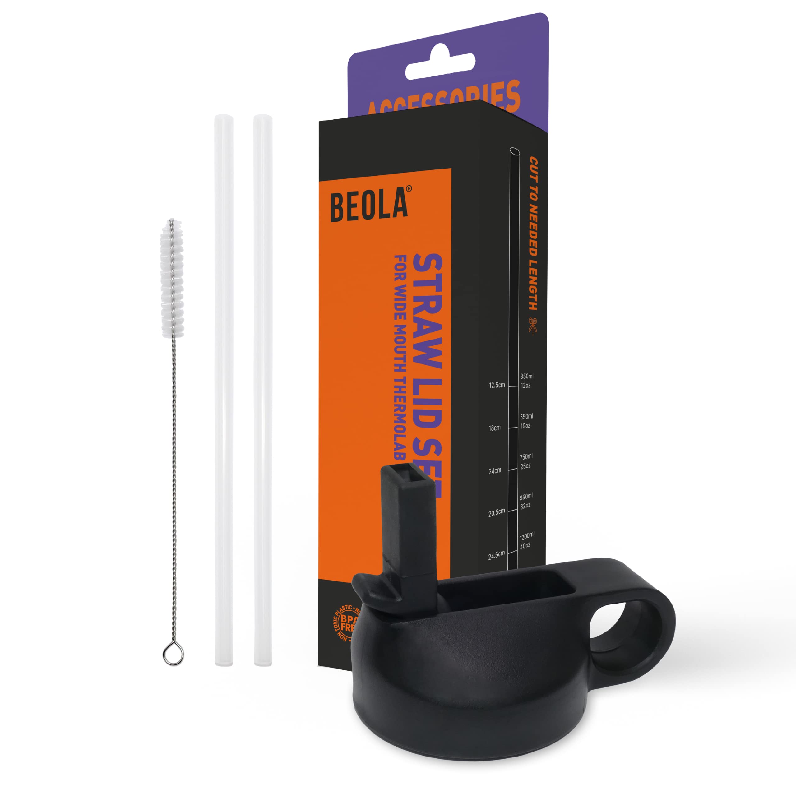 Buy BEOLA Straw Lid Set for ThermoLab Series Wide Mouth Insulated Bottles, Fits 350ml / 550ml