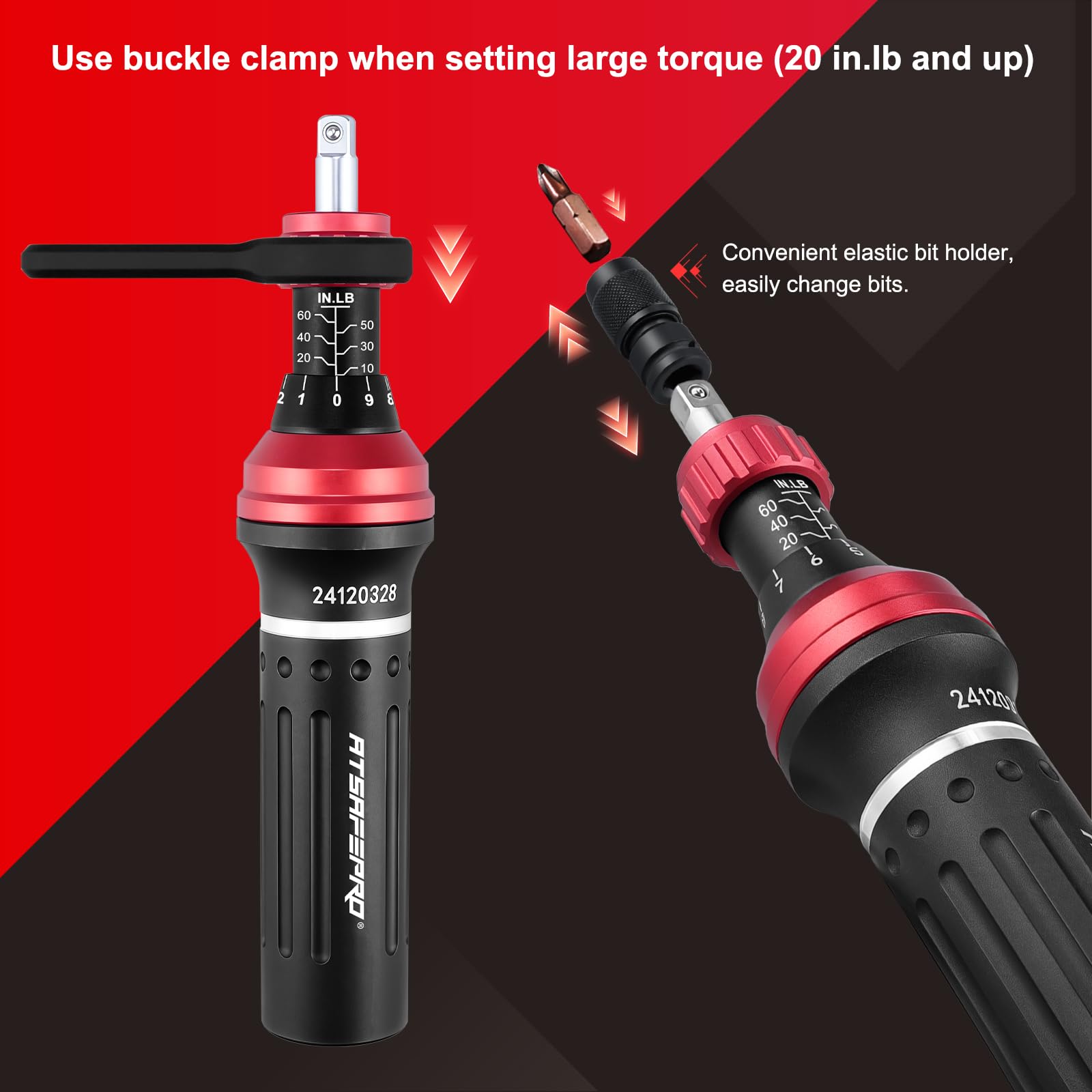 Cacciavite dinamometrico – Set di 21 cacciaviti dinamometrici, include piatto, esagonale e Phillips, chiave dinamometrica regolabile da 10 a 152 cm per strumenti, riparazione bici e montaggio