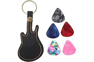 Genuine Leather Guitar Pick Holder, Keep Guitar Picks Safe and Organized, Bonus...
